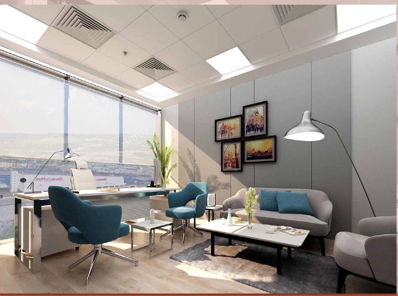 Interior render: fitted office suite, Delta Business Park.